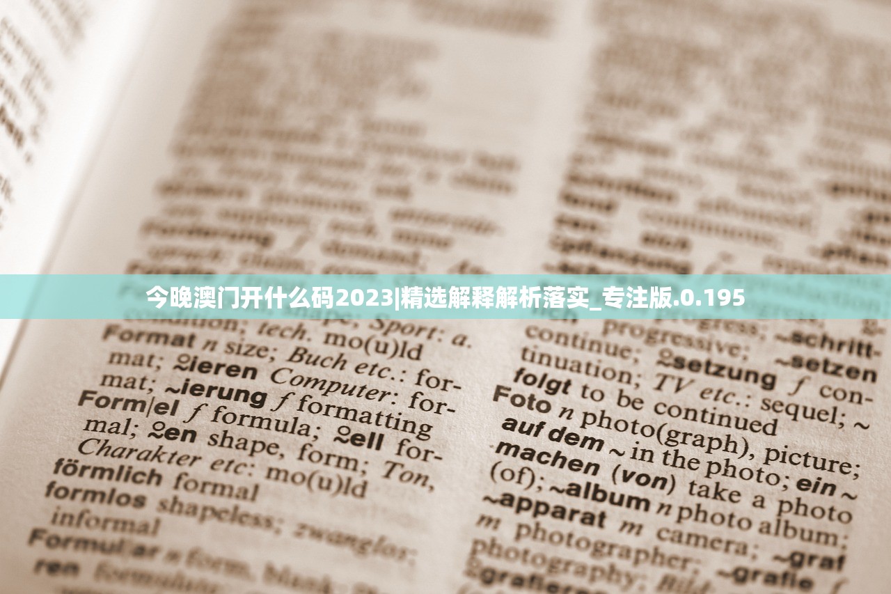 今晚澳门开什么码2023|精选解释解析落实_专注版.0.195