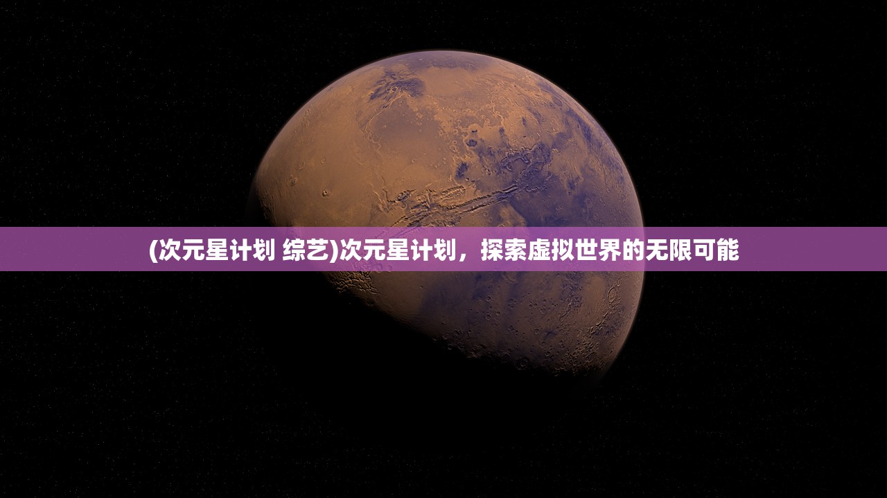 (次元星计划 综艺)次元星计划，探索虚拟世界的无限可能