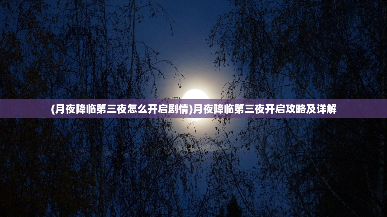 (月夜降临第三夜怎么开启剧情)月夜降临第三夜开启攻略及详解