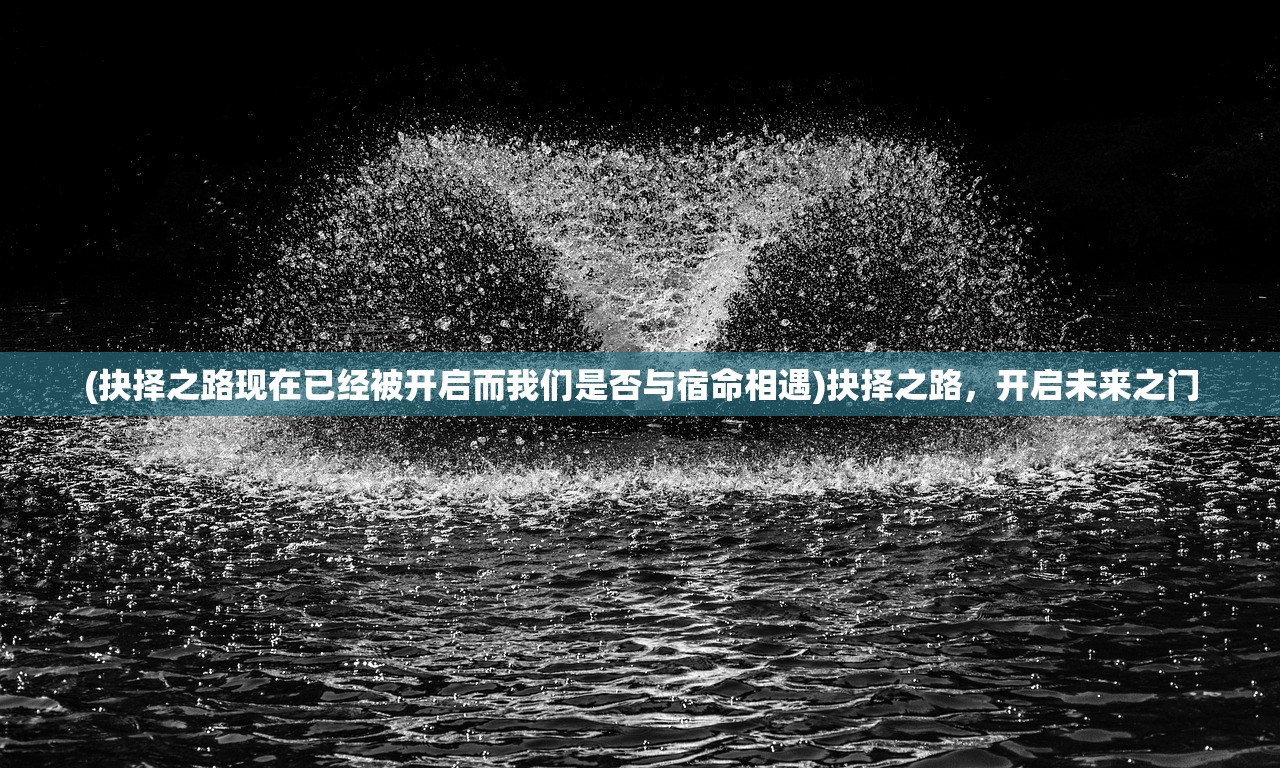 (抉择之路现在已经被开启而我们是否与宿命相遇)抉择之路，开启未来之门